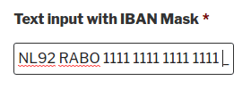 Gravity Forms IBAN Validation: Text input mask
